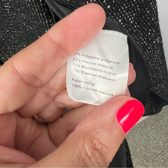 Akris Punto asymmetrical zip blazer jacket black white size 8 - Picture 8 of 9